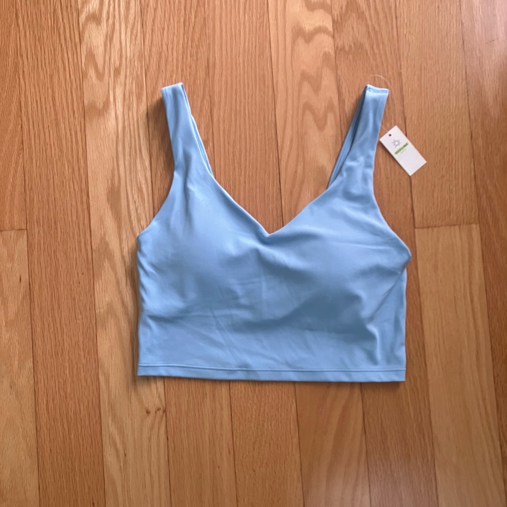 NWT aerie Light Blue V-Neck Tank Crop Top Athleisure Size S
